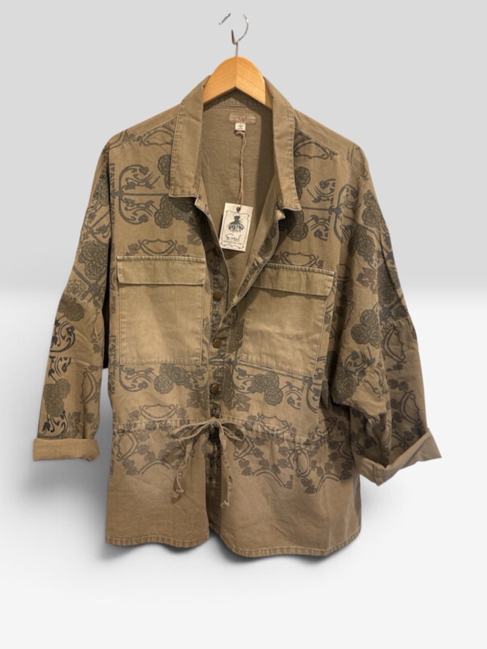 Easel Vintage-Inspired Printed Utility Jacket